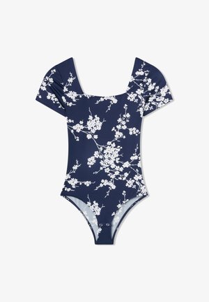 Terranova, SCOLLO QUADRATO FLOREALE - T-shirt con stampa - var blu scuro