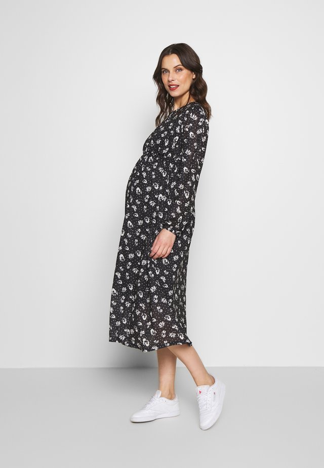 ANIMAL SMOCK MIDI - Sukienka z dżerseju - black/white
