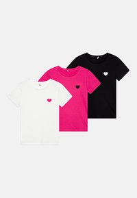 Kids ONLY - KOGJESSIE 3 PACK - Nyomott mintás póló - cloud dance/black/rasberry rose Miniatűr kép 1