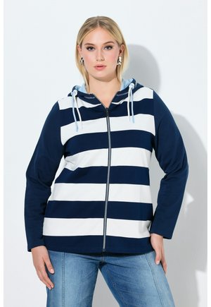 BLOCK STRIPED HOODIE - Sweater met rits - ink blue