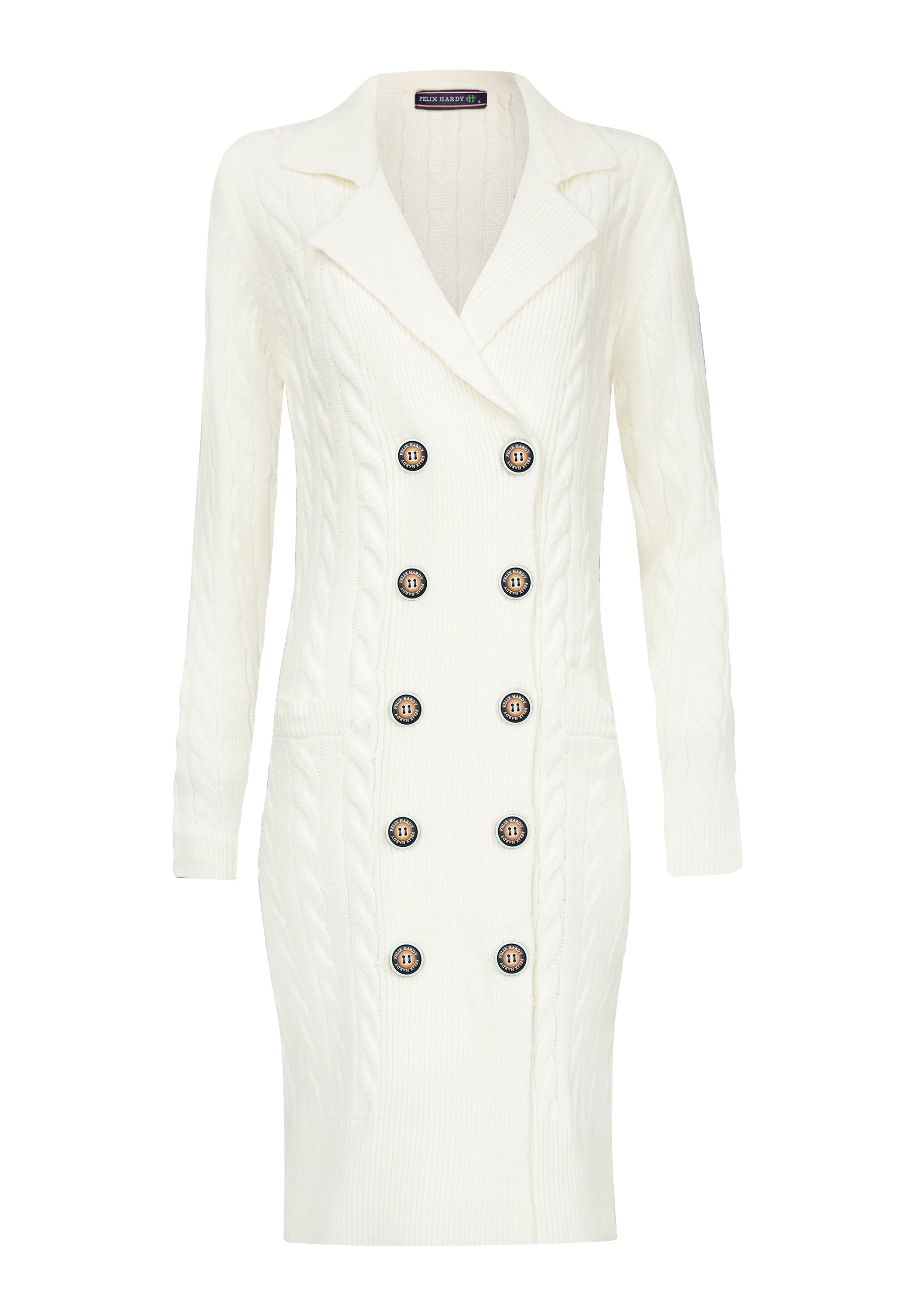 Felix Hardy LONG WITH BUTTON CLOSURE Abito in maglia off-white