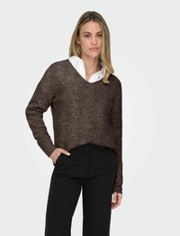 ONLY ONLCAMILLA V NECK - Džemperis - chocolate martini