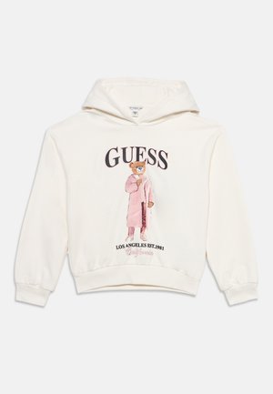 Guess, JUNIOR  RELAXED REGULAR LS ACTIVE TOP - Суитшърт с качулка - cream white