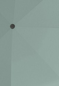 Hellgrüner Regenschirm mit hexagonalem Design, glatter Textur und einem schwarzen Metallnaben in der Mitte, der einen minimalistischen und modernen Look bietet.
