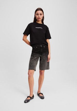 OMBRE - Jeansshorts - washed black