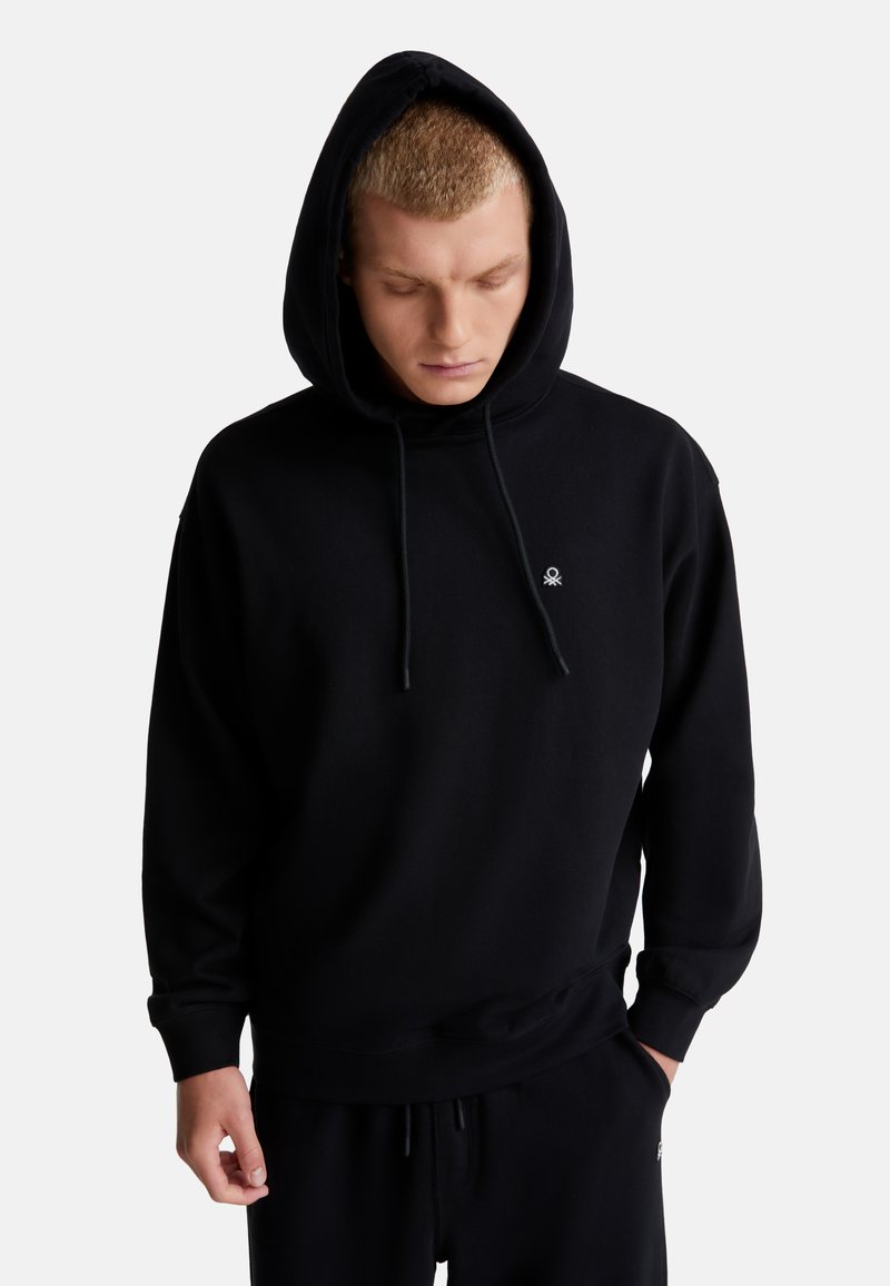 United Colors of Benetton Mikina s kapucí - black