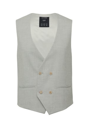 s.Oliver BLACK LABEL PURE DOPPELREIHIGE AUS KARIERTEM STRETCH - Suit waistcoat - grau