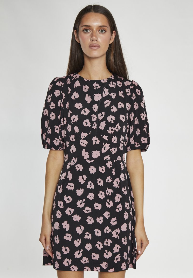 Splodge D261 Glamorous SPLODGE PUFF SLEEVE - Vestito estivo - black pink splodge ...