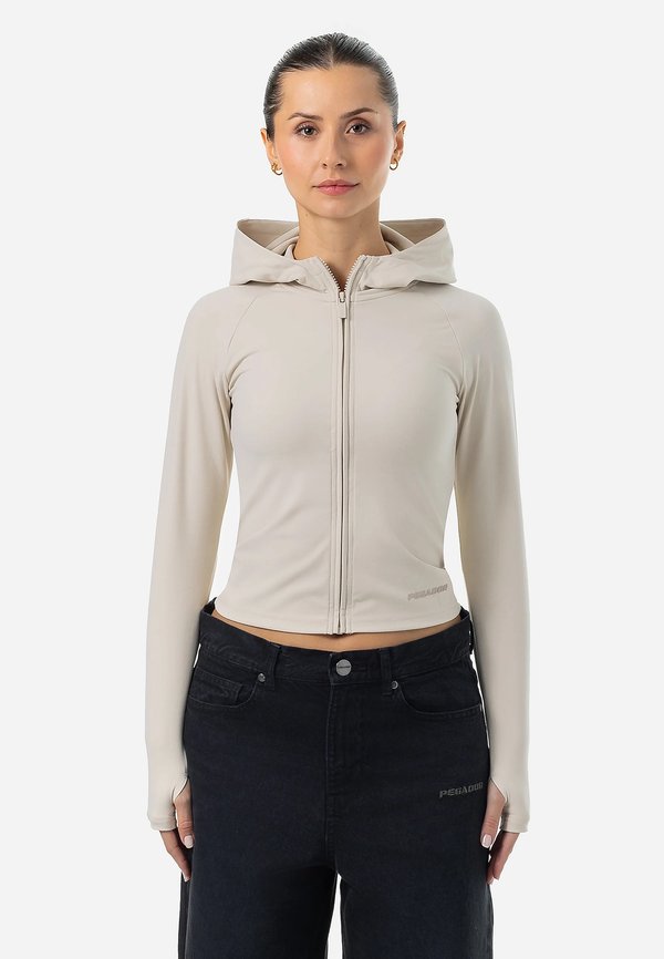 SALLY HOODED ZIP LONGSLEEVE - Zip-up sweatshirt - light beige