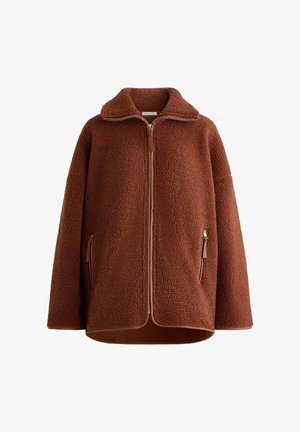 OVERSIZE FAUX-SHEARLING - Jachetă din fleece - dark red