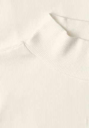 Street One, T-SHIRT WITH RIBBED TURTLENECK - T-shirt basique - off white