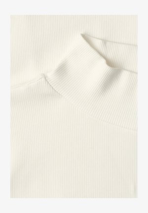 Street One, T-SHIRT WITH RIBBED TURTLENECK - T-shirt basique - off white