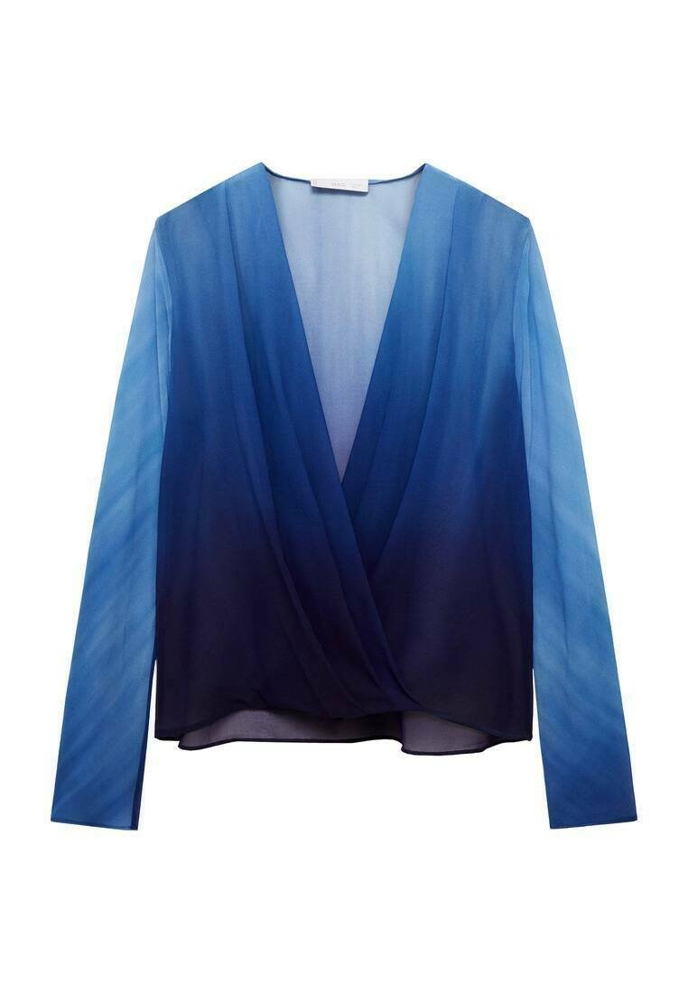 Mango Blouse donkerblauw