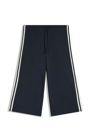 Bershka, CONTRAST SIDE-STRIPE CAPRIS- TROUSERS - Šortky - dark blue