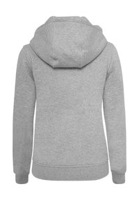 Felpa grigia con un design semplice, cappuccio regolabile con cordino, polsini e orlo a costine. Realizzata in tessuto morbido, adatta per un abbigliamento casual.