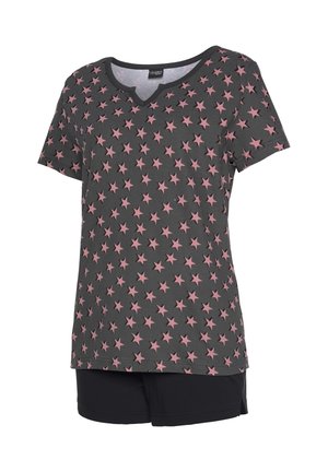 LASCANA, LASCANA SHORTY SET - Pyjama set - schwarz-gemustert