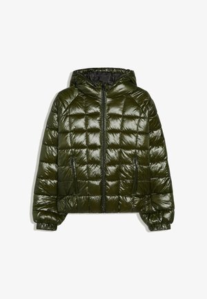 Bershka, GRID PRINT - PUFFER JACKET - Veste d'hiver - khaki