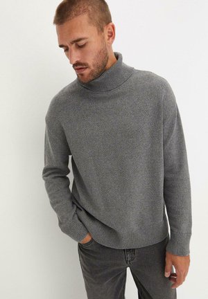 ROLLKRAGEN MIT ÜBERSCHNITTENEN SCHULTERN  LOOSE FIT - Maglione - grey