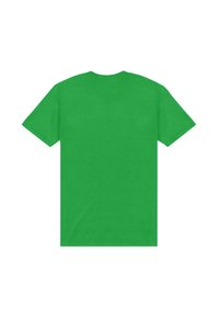 Groene T-shirt met korte mouwen van katoen, met een ronde halslijn en een eenvoudig ontwerp zonder patronen of accenten.