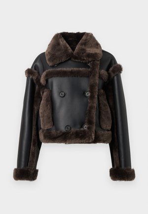 KRISTY JACKET - Giacca in similpelle - black/dark brown