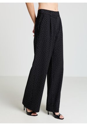 LUNGO METALLIZZATO - Stoffhose - ultrablack