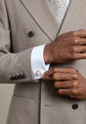 Reiss, DIGBY INLAID ROUND RIDGE CUFFLINKS - Manschettenknopf - gold-coloured