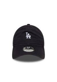 Svart justerbar caps laget av bomull, med hvit brodert "LA"-logo foran og en buet brem. K klassisk 9TWENTY-design.