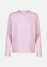 Lichtroze longsleeve T-shirt van zacht katoen, met een ronde hals, een ontspannen pasvorm en een basic ontwerp zonder patronen of accenten.