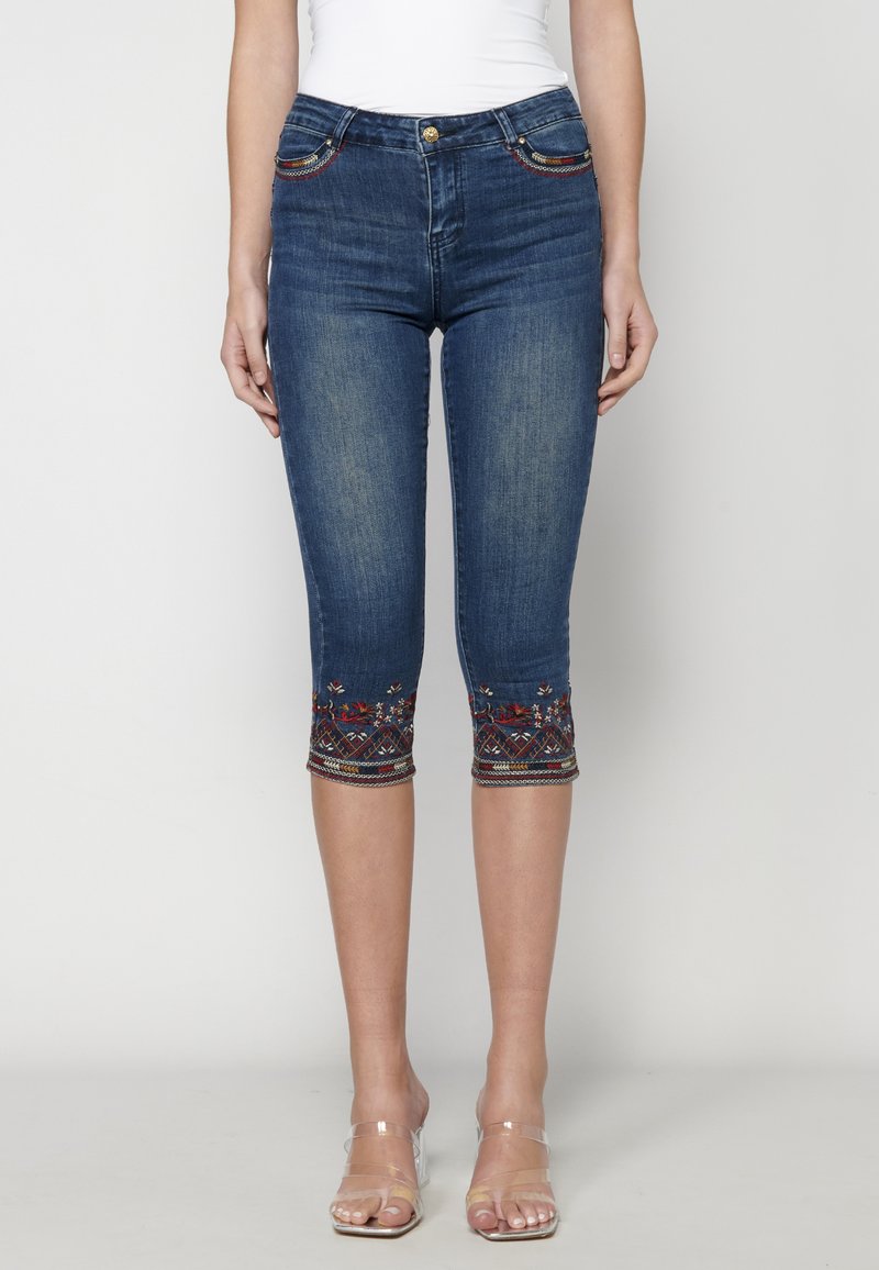 Koroshi PIRATE - Shorts vaqueros - azul osc dark blue