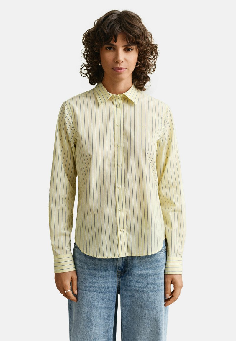 GANT REGULAR FIT CLASSIC STRIPED - Košilová halenka - vanilla yellow