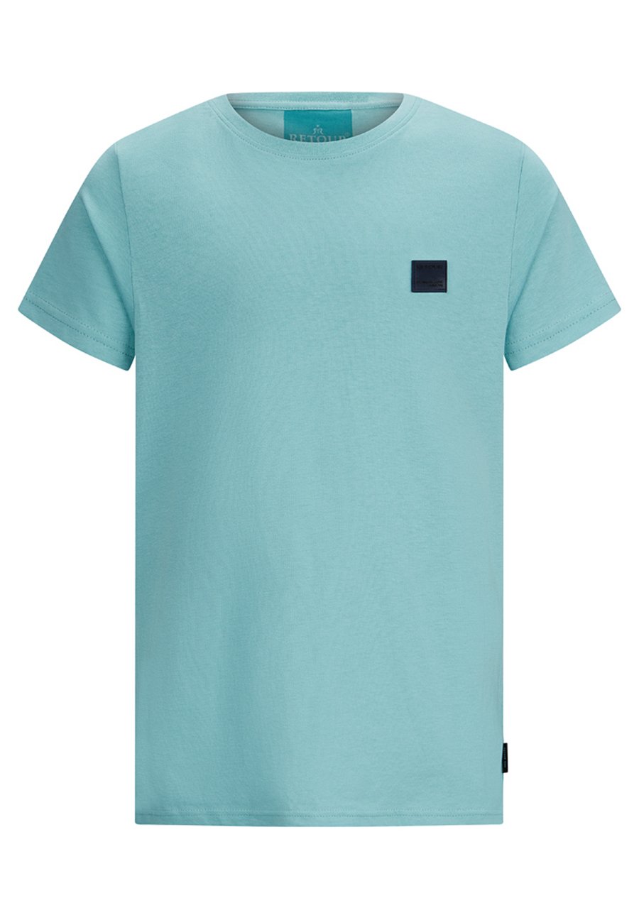 Retour Denim De Luxe Jungen T-Shirt „Bas“ – In Ozeanblau, Einfarbiges Basic Shirt