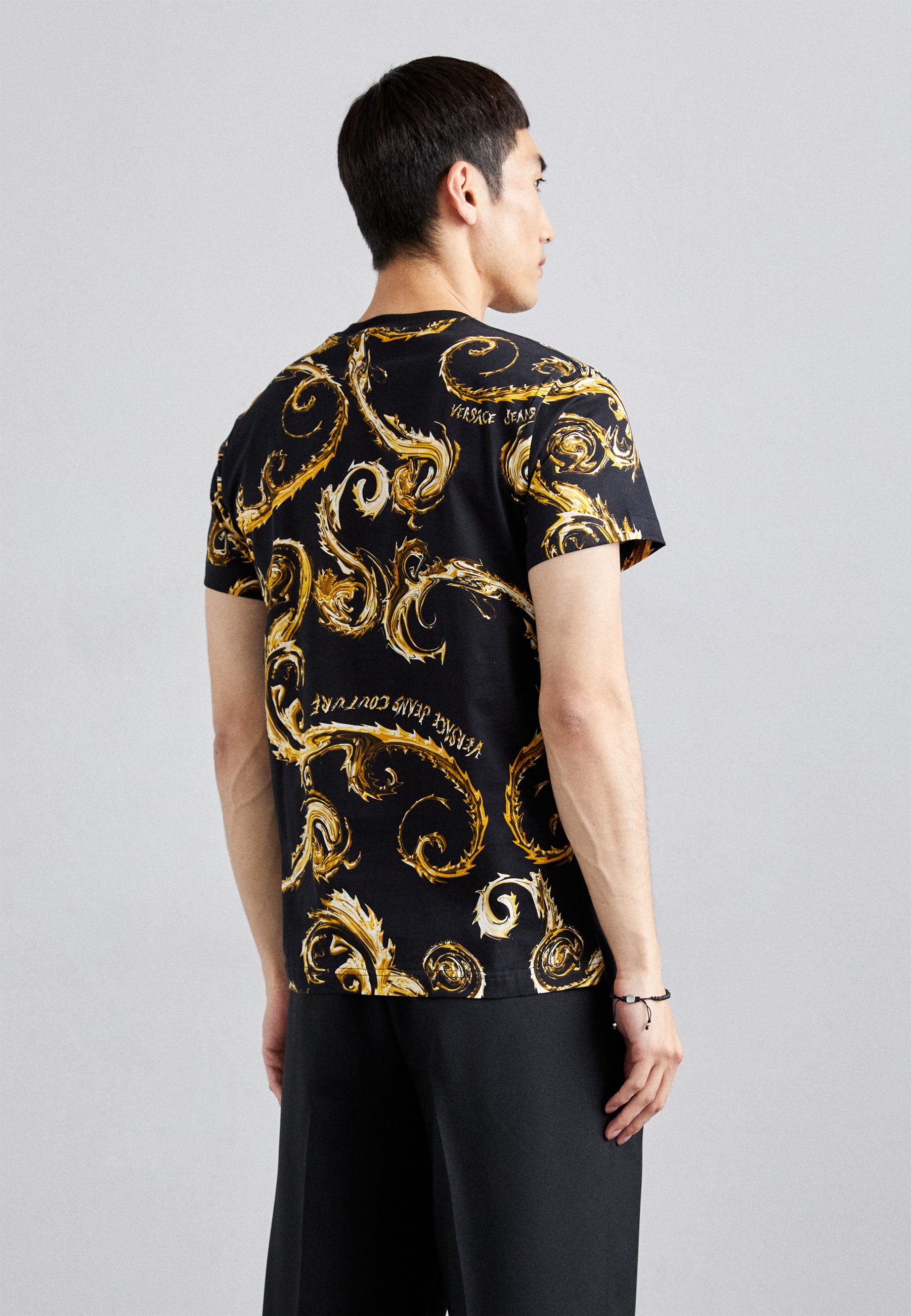Versace Jeans Couture CHROMO - Print T-shirt - black/gold