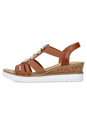 Sandalen met sleehak - braun