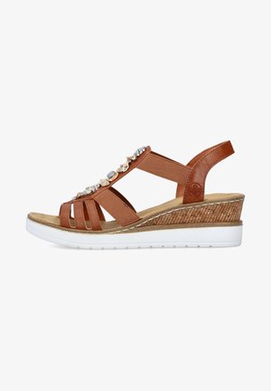 Sandalen met sleehak - braun