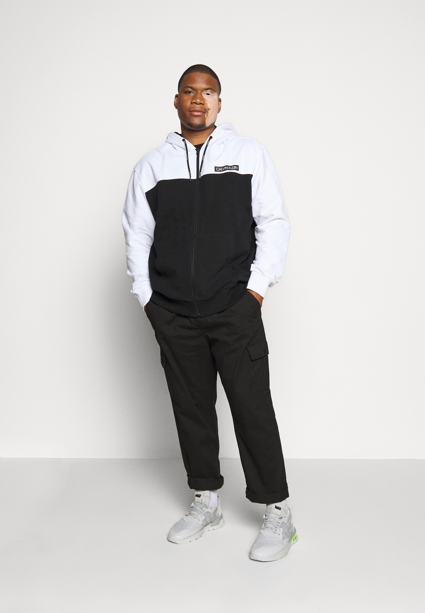 colour block zip sweatshirt