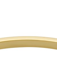 Goudkleurige gebogen metalen handgreep met een gladde, glanzende afwerking; eenvoudig ontwerp zonder extra patronen of hardwaredetails.
