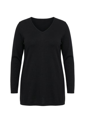 MIAMODA, PULLOVER, A-LINIE, LEICHTER STRICK, LANGARM, WELLENSAUM - Trui - black