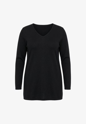 MIAMODA, PULLOVER, A-LINIE, LEICHTER STRICK, LANGARM, WELLENSAUM - Maglione - black