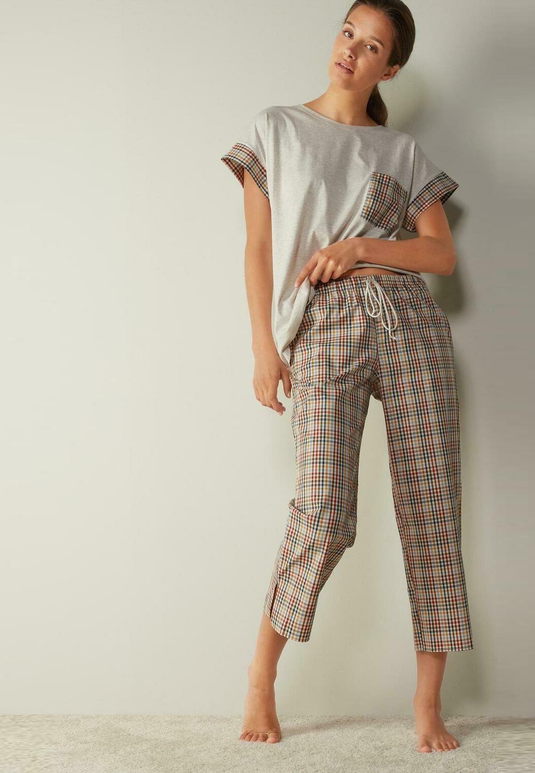 Intimissimi AUTUMN CHECK - Pantaloni del pigiama - multifarben i autumn  check/rosso - Zalando