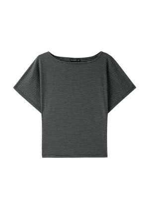 Stradivarius, STRIPED PRINT T-SHIRT - T-Shirt print - dark grey