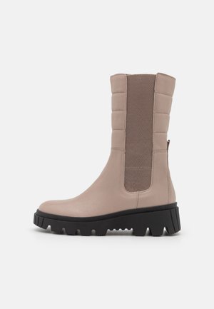 Plateaustiefel - dark nude/schwarz