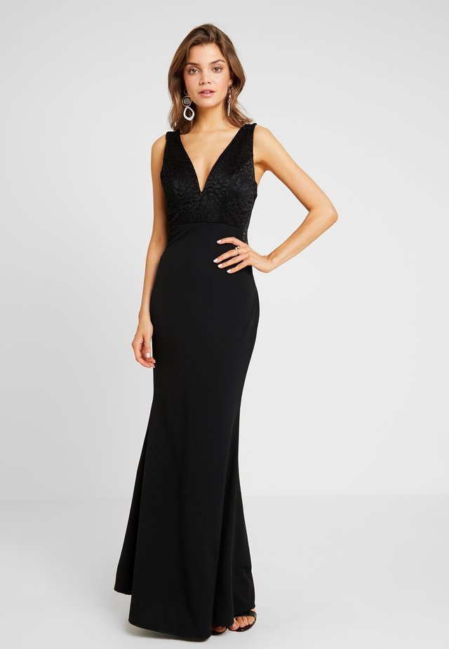 V NECK MAXI - Galajurk - black
