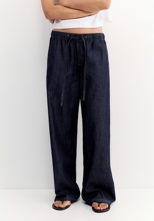 PULL&BEAR, JOGGER - Wide leg - dark-blue denim