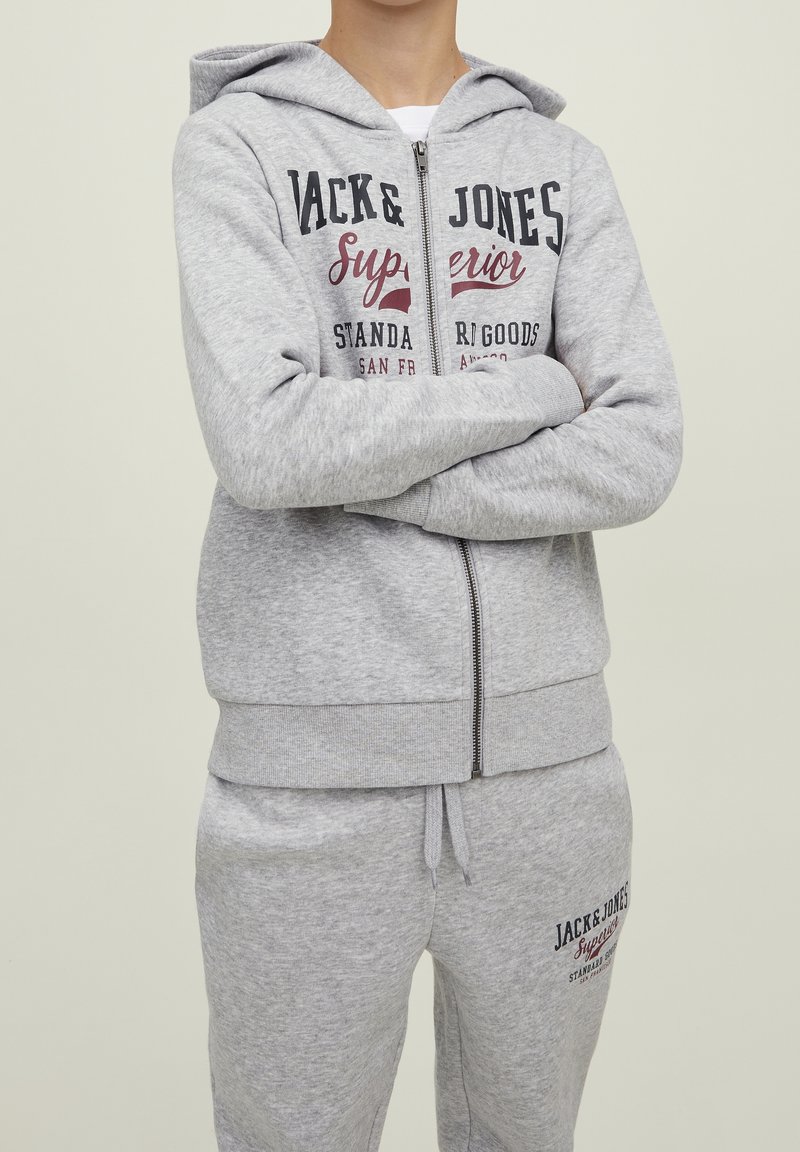 Jack & Jones Junior Felpa con zip - grey