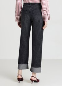 Calliope CON RISVOLTO - Jeans baggy - nero denim