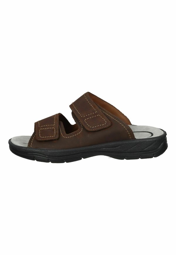 Pantolette flach - braun