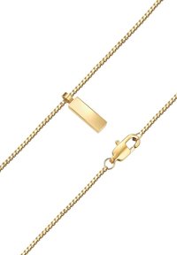 Zelta kaklarota ar taisnstūrainu piekari, kas ļauj vieglu teksturētu ķēdi un aizdari. Atstaro gaismu ar spīdīgu apdari.