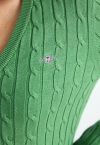 GANT STRETCH CABLE V-NECK - Pulover - seacrest green