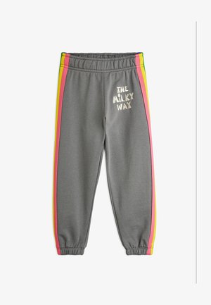 Halli dressipüksid elastse vöö- ja säärmega, roosa ja kollane küljeriba ning sõnadega "THE MILKY WAY" vasakul reiel.