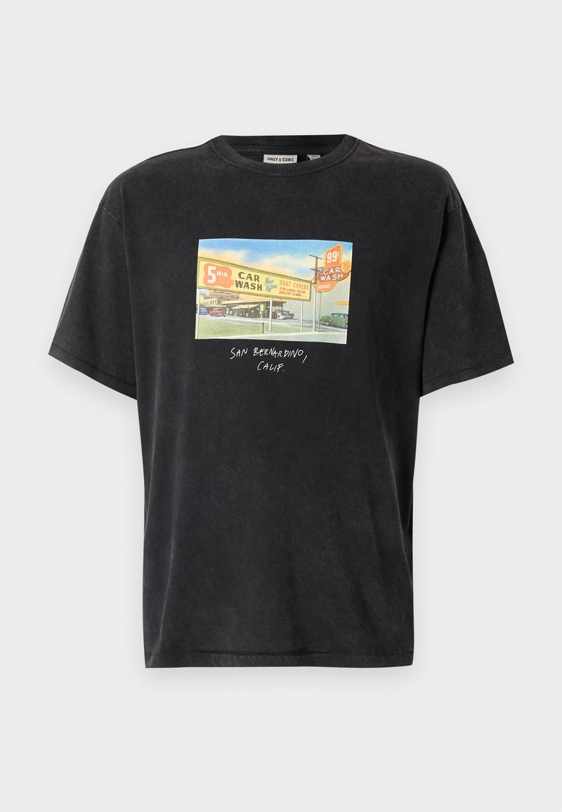 Only & Sons T-shirt print zwart